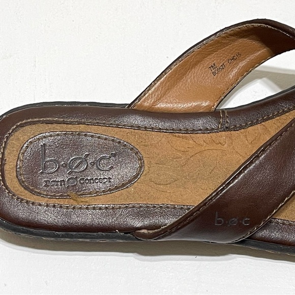 Born Concept BOC Women Brown Faux Leather Slip On Sandals Size 7M - Picture 4 of 10
